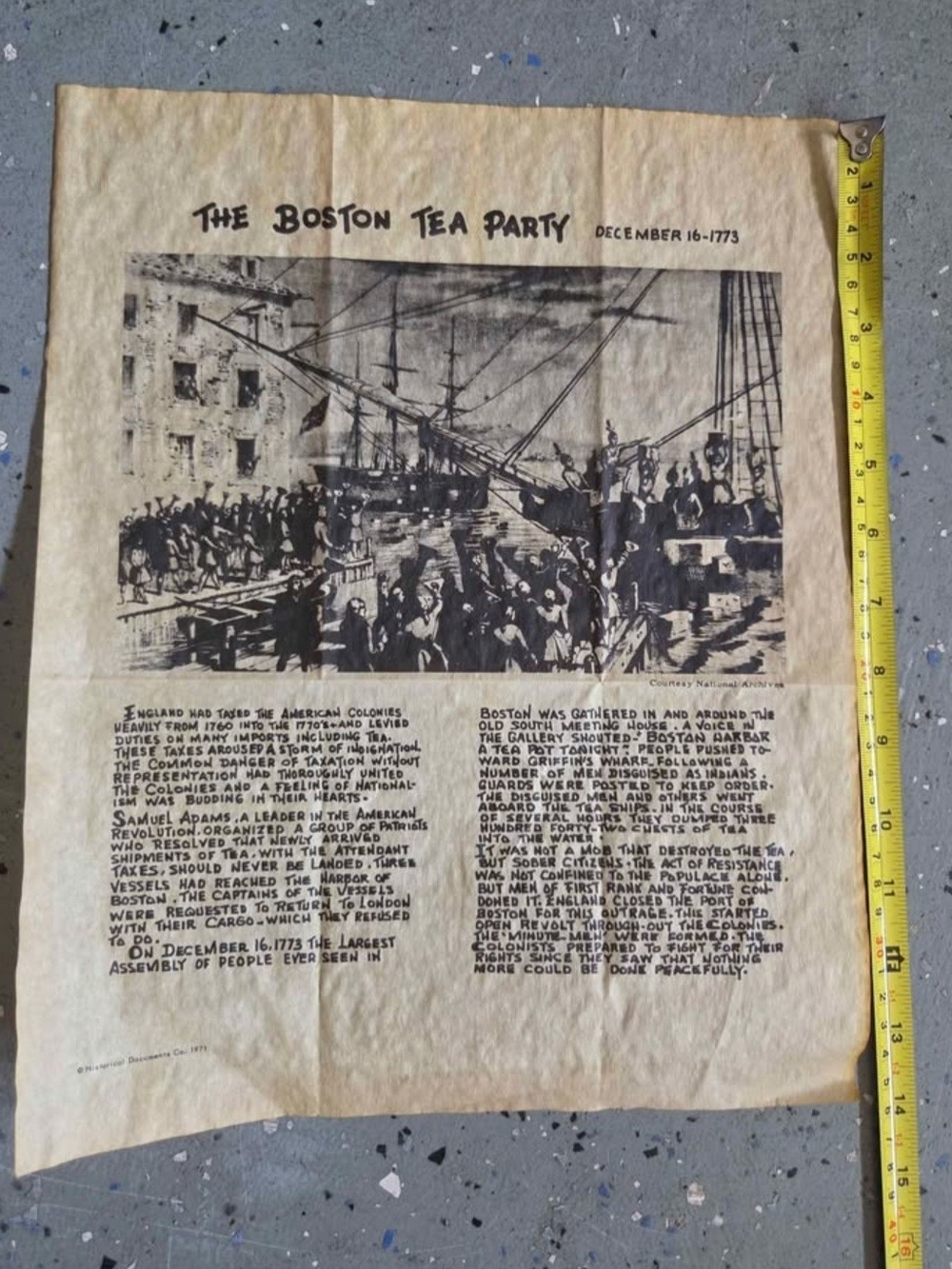 The Boston Tea Party Historical Print - 1971 Historical Documents Co. Boston Tea